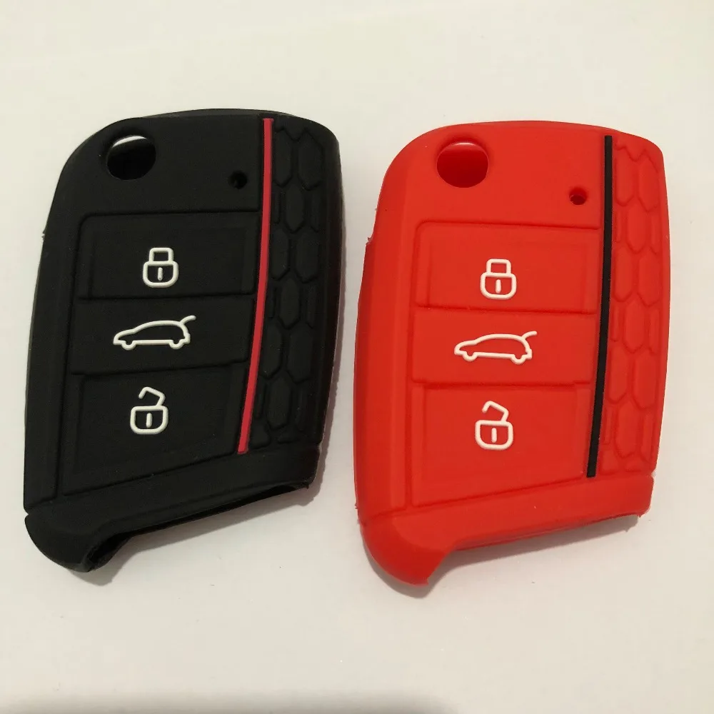 Чехол накладка для ключа силиконовый чехол брелок VW Golf 7 MK7 TSI R20 R Skoda Octavia A7 SEAT Leon Ibiza