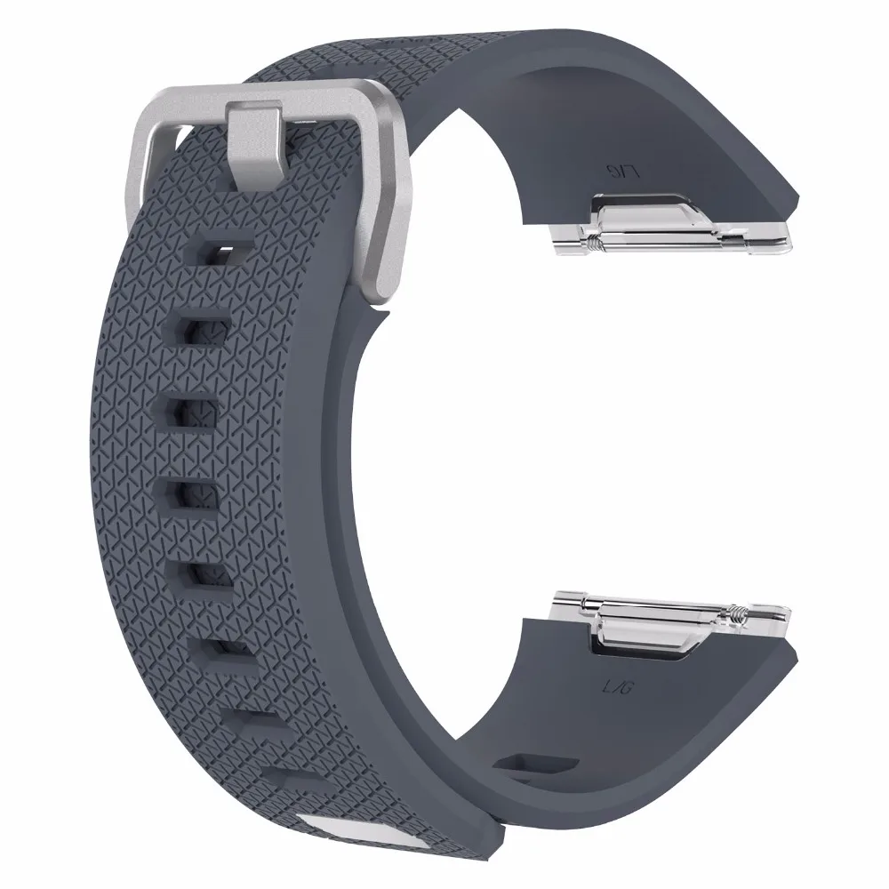 Мягкий спортивный сменный силиконовый ремень для Fitbit ionic умный браслет часы с металлической застежкой из нержавеющей стали