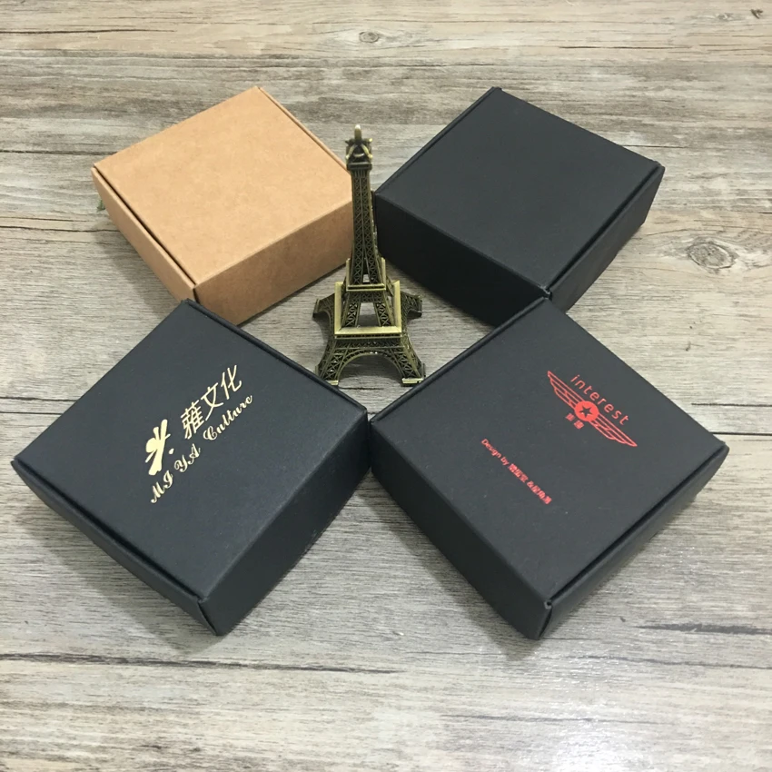 50 шт./лот 6.4x6.4x2.8/5x5x 3/9x8x1 6 см ретро крафт бумага подарочные упаковочные