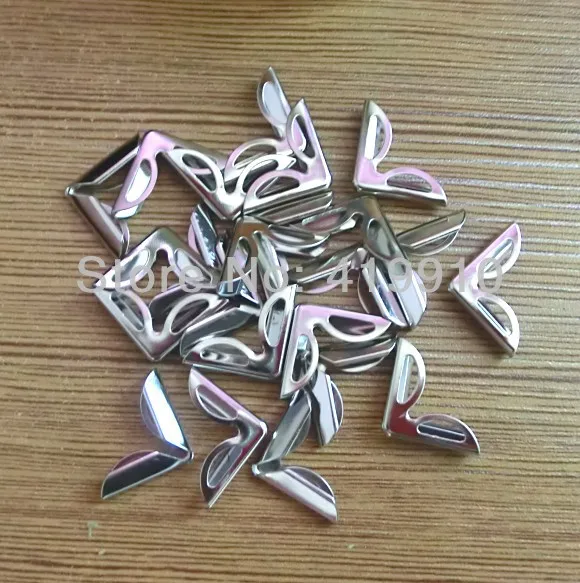 Бесплатная Shipping-100pcs, Серебристый Камень, металл, альбом, Угловые Альбомы, меню, папки, угловые протекторы (толщина 5 мм), 23x16 мм, J1715 (art.: 788fb0f16) - 788fb0f16