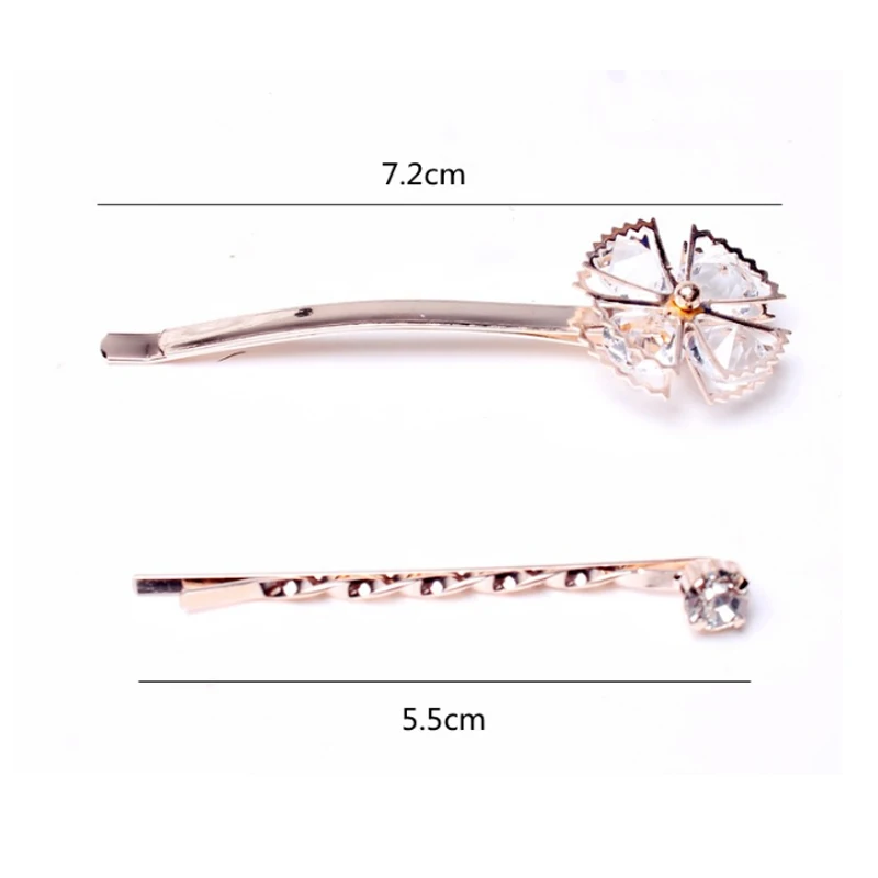 Корейские модные заколки для волос с цветами женщин и девушек Стразы жемчужинами