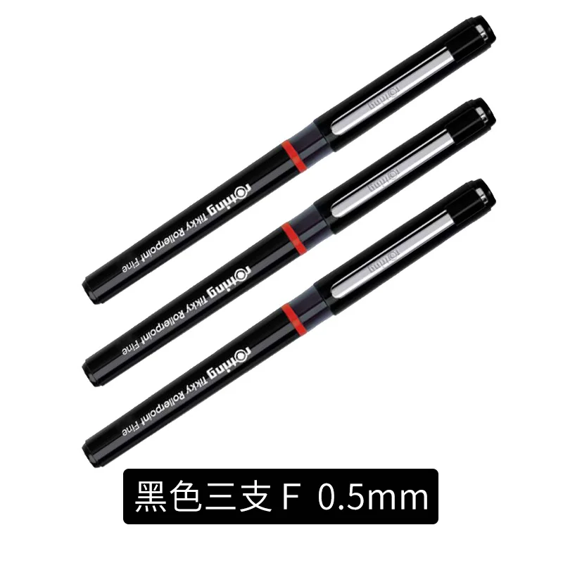 BLACK 05MM 3PCS 1/3/6/12 шт Германия Rotring Ручка-роллер прямо из жидкого геля ручка 0,5 мм ручка студенческим пакетом Office экзамен - Цвет: BLACK 05MM 3PCS
