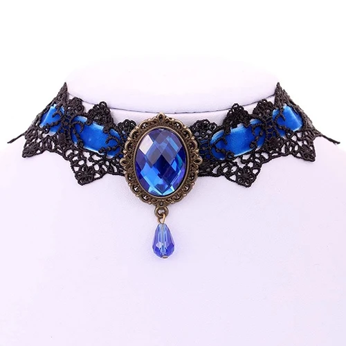 Модное женское ожерелье винтажное кружевное ажурное большое готическое