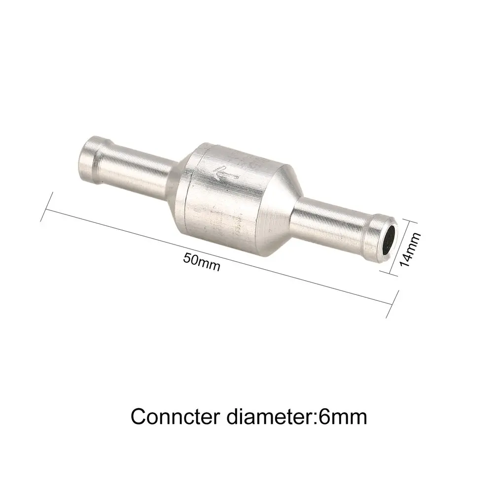 Check Valve Aluminium 6mm Fuel Non- Return Inline Vacuum Hose One Way For Automobile Vehicle Carburettor |