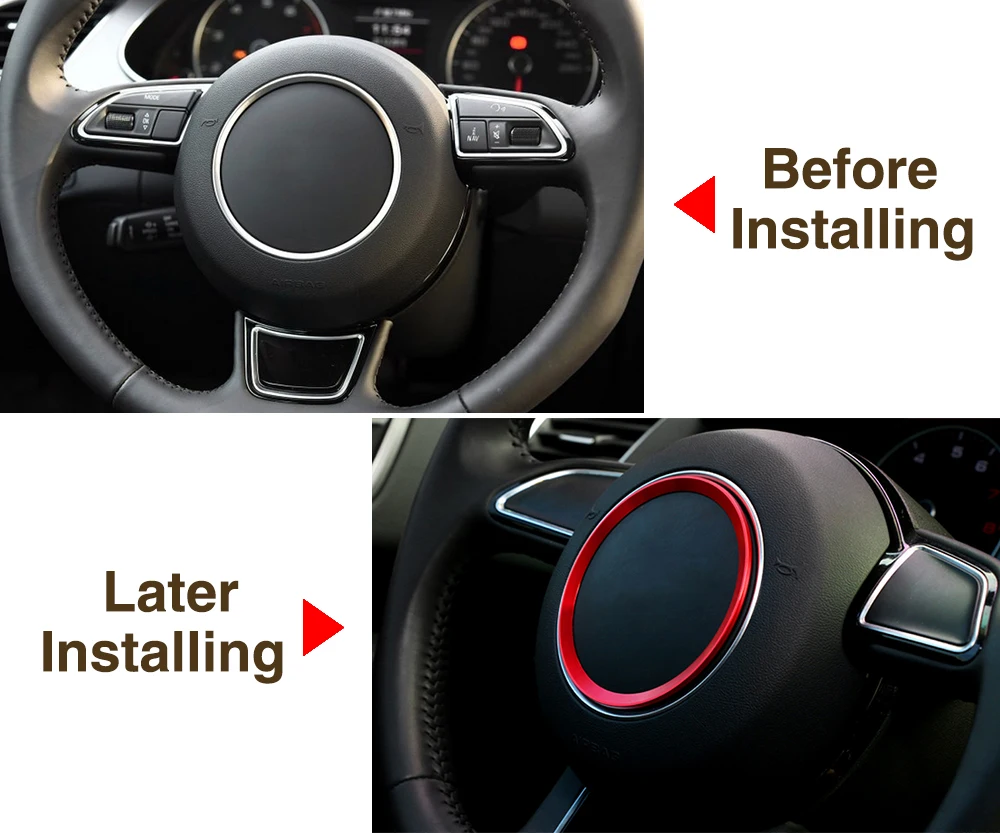 Автомобильный Стайлинг рулевое колесо декоративный круг для Audi A4 B8 B9 A6 C5 A3 S3 S5 A5 Q5