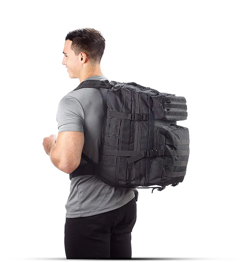 50L Military Tactical Backpack Molle Army Assault Bag Hiking Camping Hunting Backpack Outdoor Waterproof Big Bag Travel Rucksack
