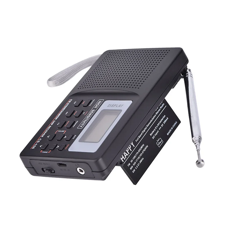 Портативный цифровой радиоприемник AM/FM/SW/MW/LW с внешней антенной
