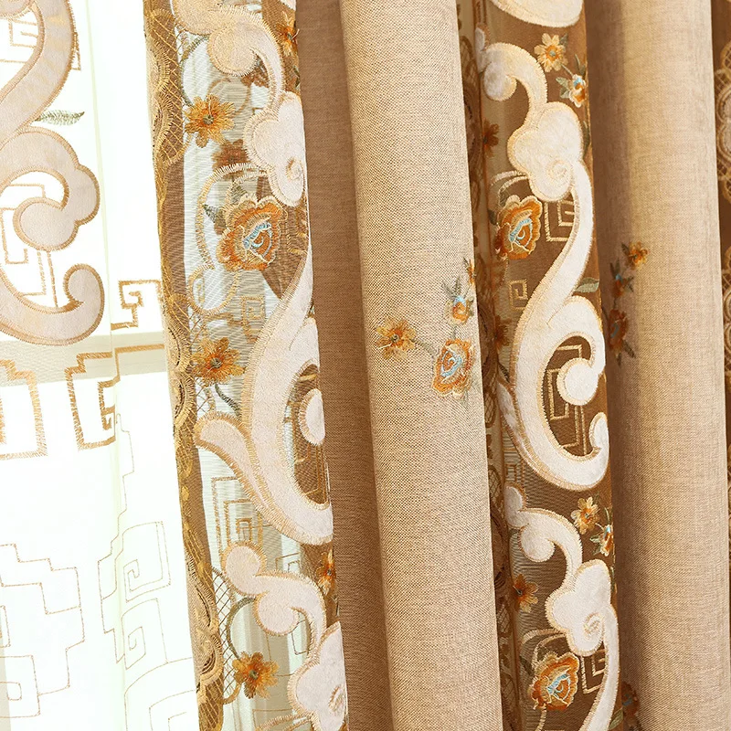 На заказ, пасторальные европейские Роскошные занавески для гостиной, спальни, на окно, вышитые тюлевые занавески, занавески