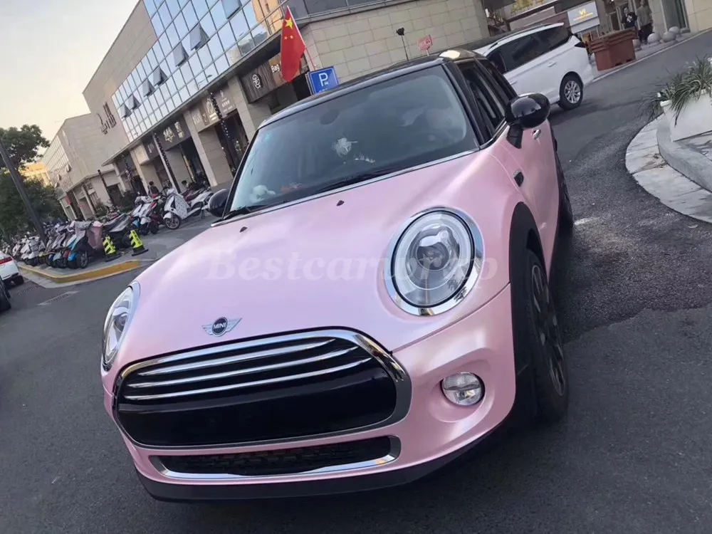Розовая атласная хромированная виниловая оболочка SAKURA для автомобиля без