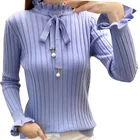 Женский трикотажный пуловер, Дамское пончо 26 цветов с высоким воротником на резинке, дамские свитера на осень 2019