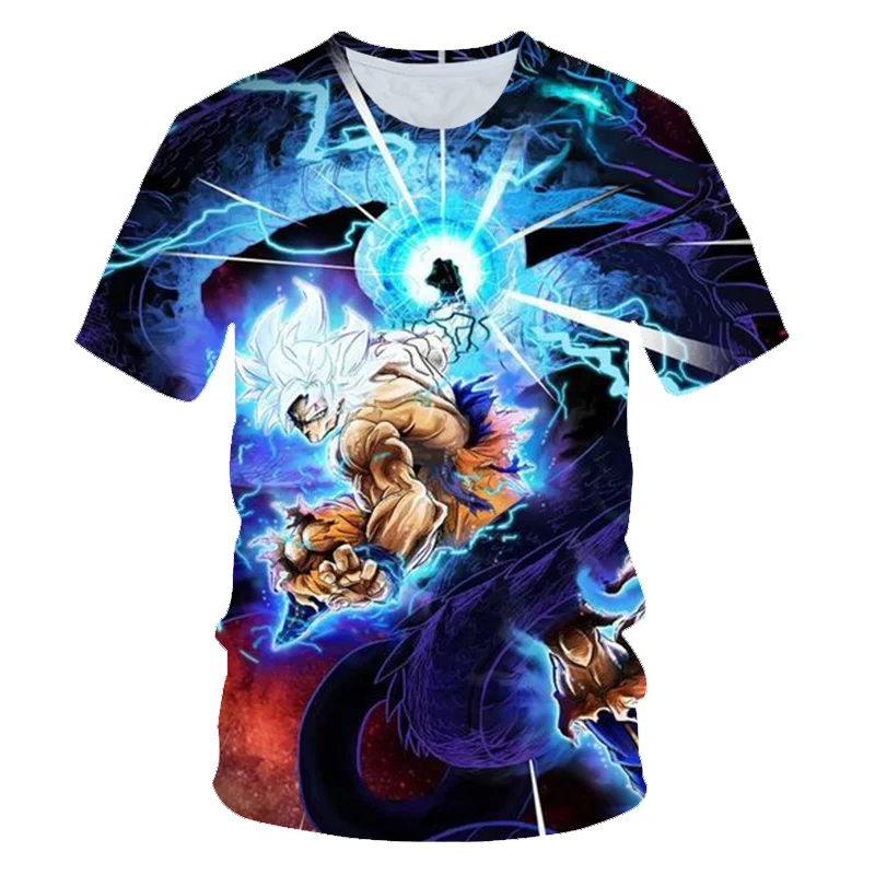 PT-260 Новинка, Мужская 3D футболка, Dragon Ball Z Ultra Instinct Goku Super Saiyan God Blue, летняя футболка с принтом "Вегета", размер 6XL - Цвет: PT-260