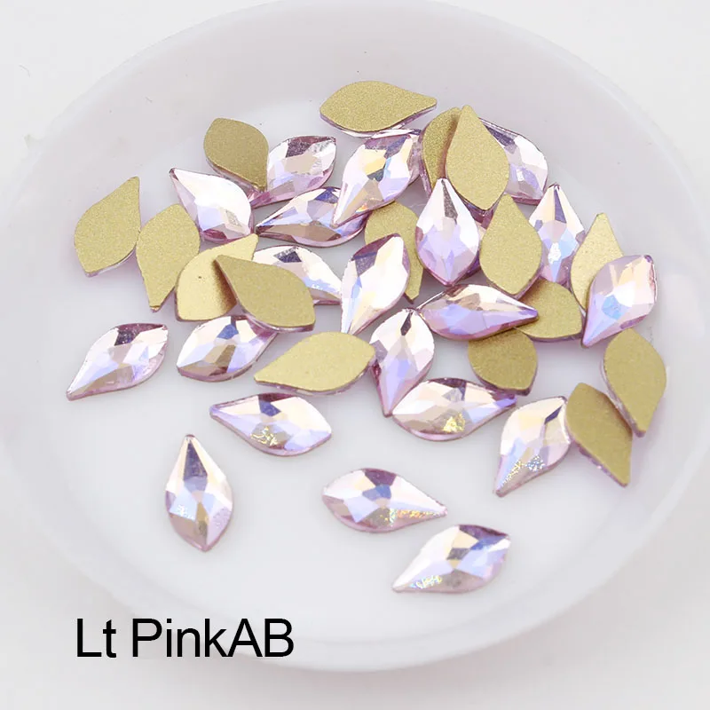 Lt Pink AB 30 шт./партия, 3D дизайн ногтей, стразы, Сияющие, смешанные цвета, стекло в форме груши, камень, ожерелье с каплевидными кристаллами украшение для ногтей, инструмент, аксессуар для ногтей - Цвет: Lt Pink AB