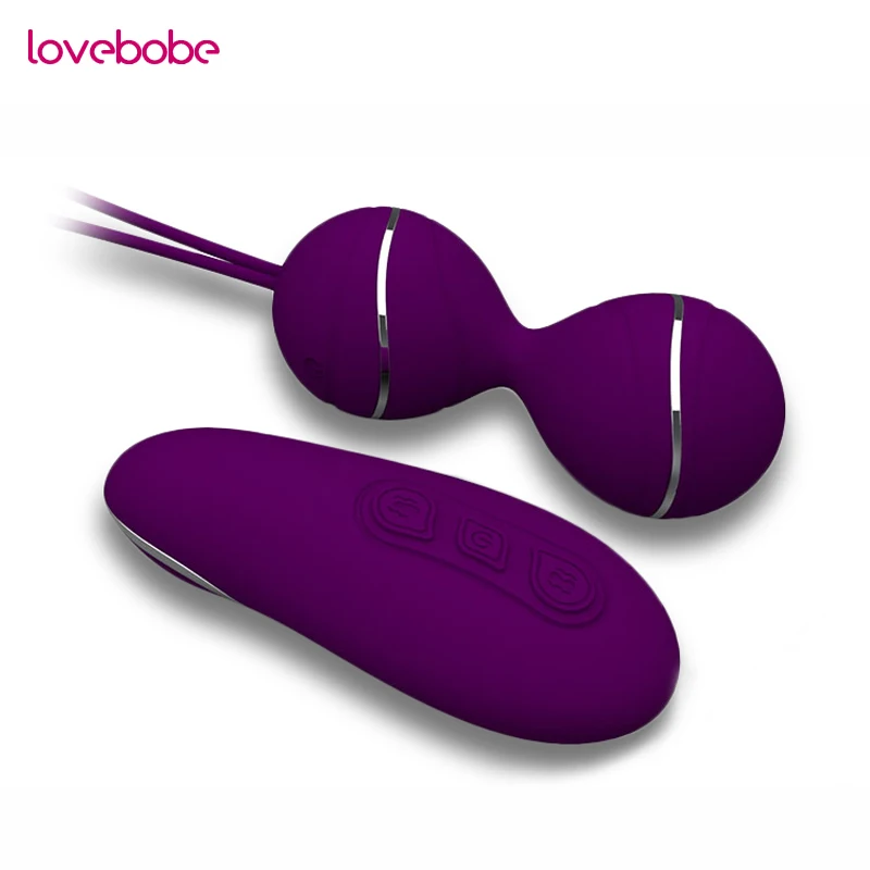 Фиолетовый беспроводной вибрирующий шарик с пультом дистанционного управления