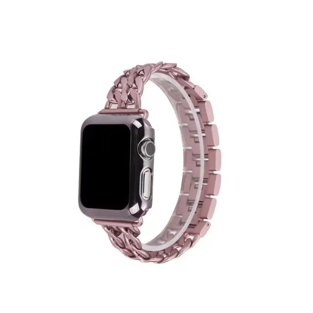 Для Apple iWatch 4 браслет на запястье роскошный дизайн с металлической цепочкой ремешок для часов сменный ремешок для Apple Watch серии 1 2 3 38 мм-42 мм