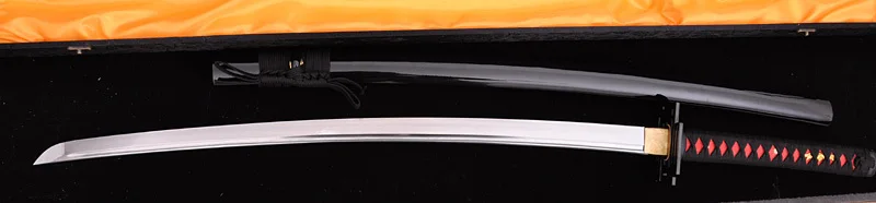 

41" HANDMADE JAPANESE SAMURAI SWORD KATANA DEATH BLADE TSUBA FULL TANG SHARPS+a free stand