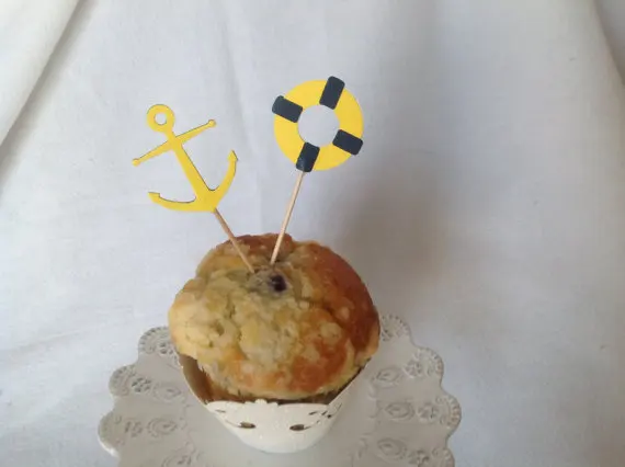 Морской тематический якорь партия выбирает-морские топперы для свадебного кекса