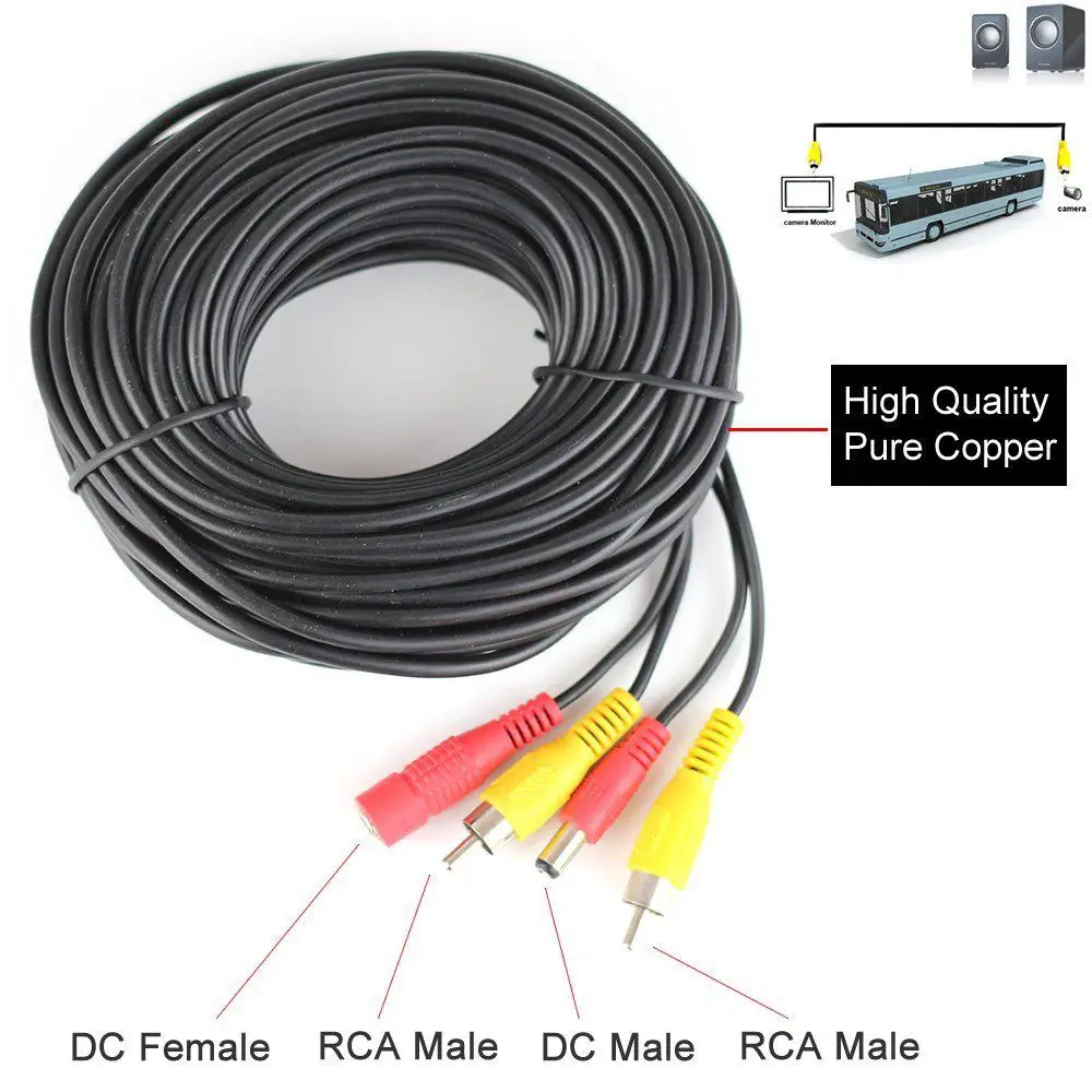 Dragonpad Generic 10 м безопасности RCA мощность Аудио Видео AV кабельная камера cctv обратная