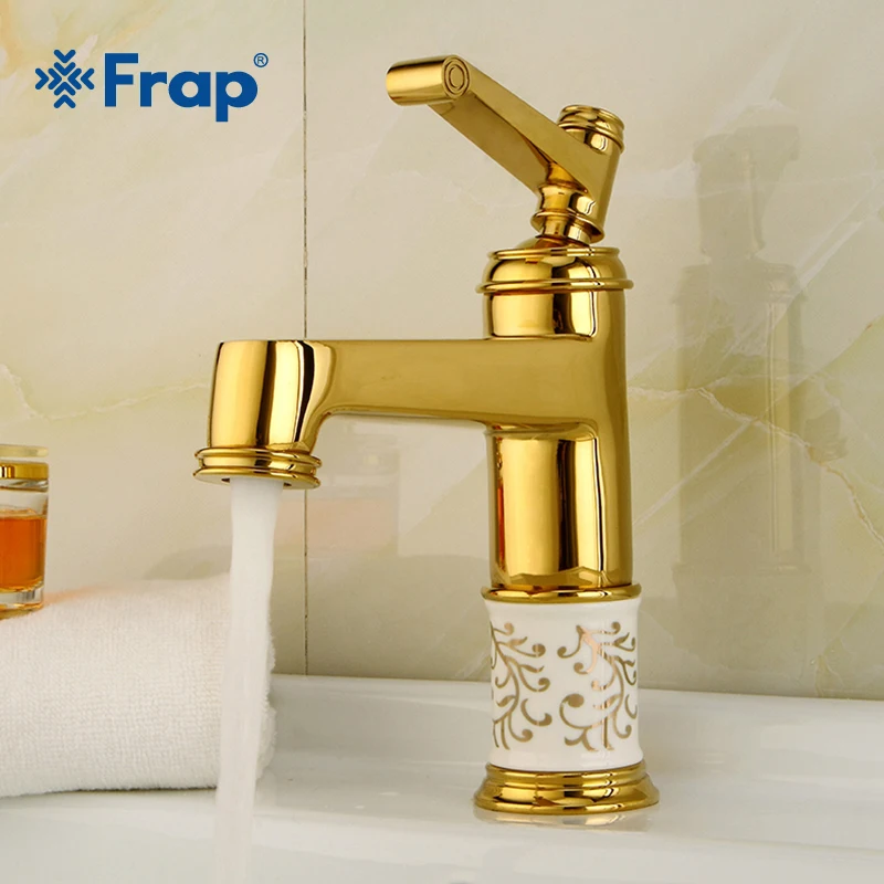 Frap Новое поступление раковина для ванной комнаты золотой кран латунь с