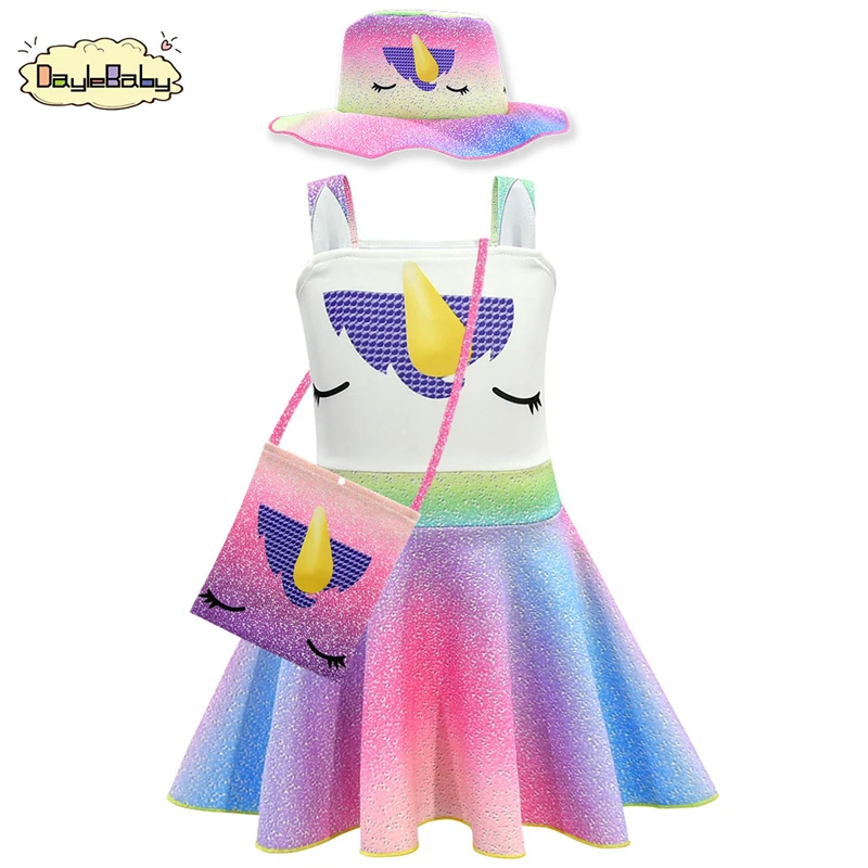 DAYLEBABY/сарафан для маленьких девочек платье-комбинация с единорогом праздничные