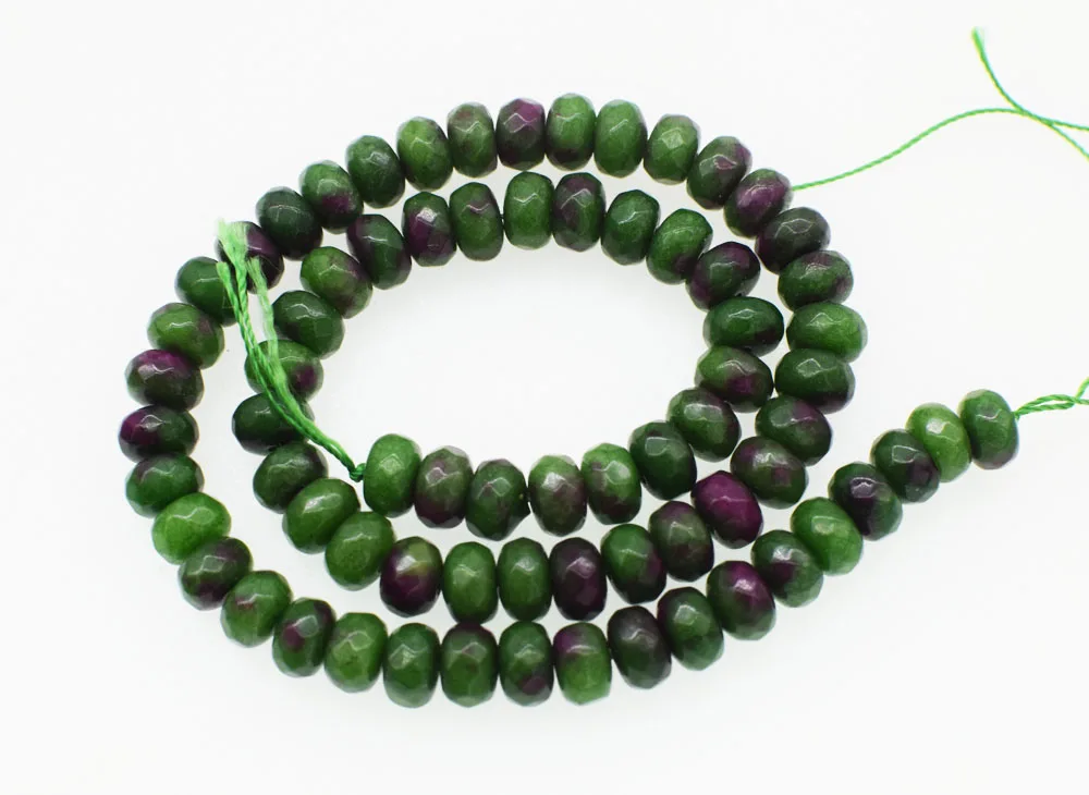 

green red jade roundel faceted 8*4mm for DIY jewelry making loose beads 14inch FPPJ wholesale beads nature gem stone