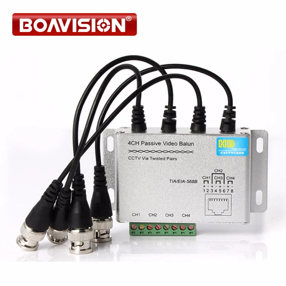 UTP 4Ch пассивный видео балун 4 канала CAT5 CCTV BNC Видео балун поддержка 1080 P/720 P AHD, HDCVI, HDTVI камера