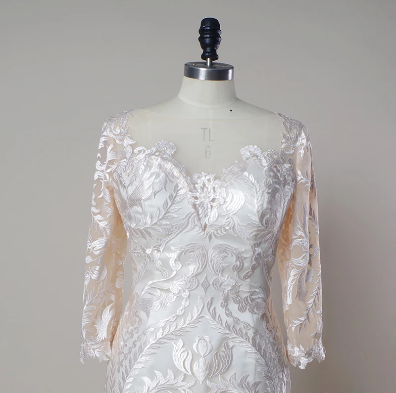 Charming Mother of the Bride Dresses 2 Pieces Lace Satin Suits For Wedding Guest 3/4 Sleeves Knee Length Gowns | Свадьбы и торжества