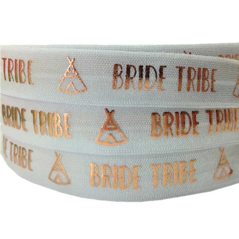 5 лет 16 мм розовое золото Tepee надпись Невеста Tribe фольга белая складывающаяся