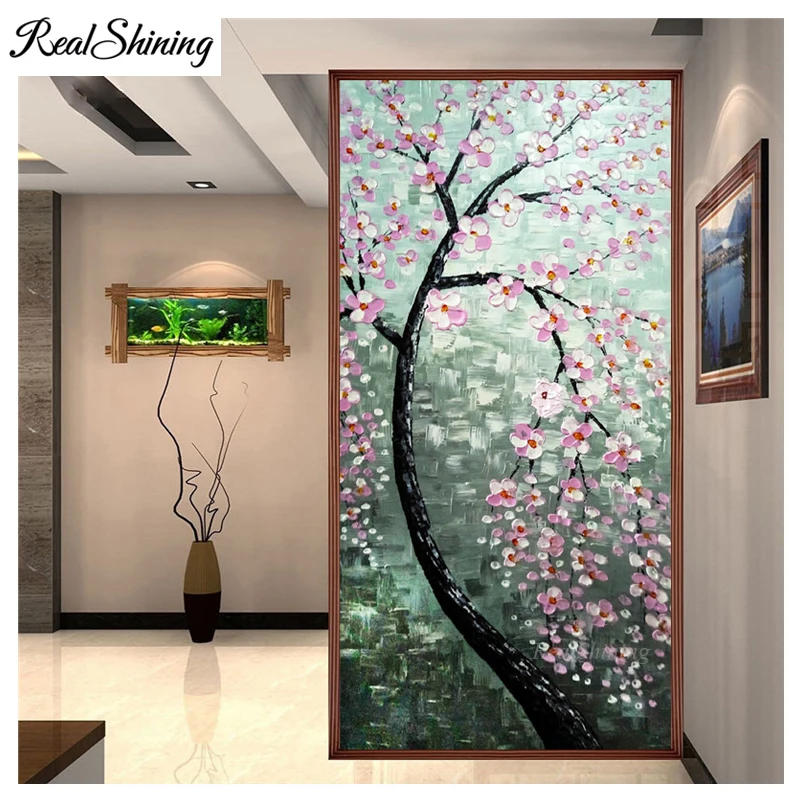 Полный квадратный круглый 5D DIY Алмазная Картина Розовые цветы Бриллиантовая