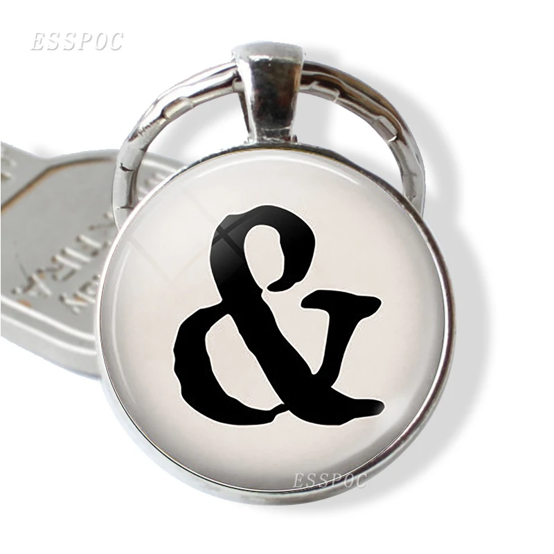 AMPERSAND брелок стеклянный литературный кулон Посеребренная бижутерия подарок для