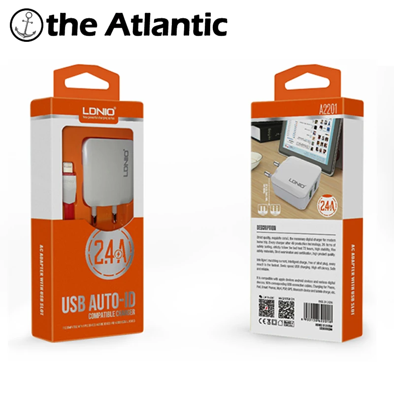 LDNIO A2201 двойной 2 порт USB разъем 5 в 2.4A быстрое зарядное устройство США розетка