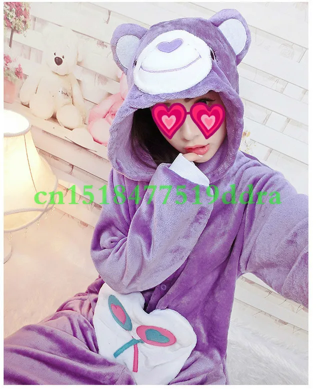 Симпатичный Медведь животных для взрослых Пижама Косплэй костюм мужчина и