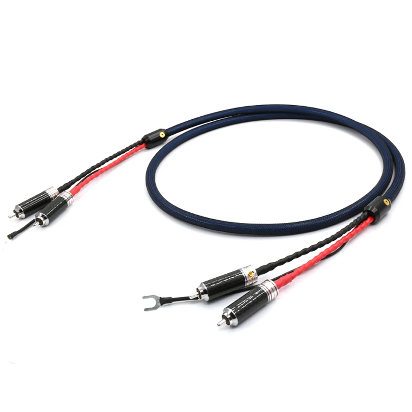 Кабель тонарма с медным и серебряным покрытием 2 RCA на разъемами|rca rhodium|cable phonocable