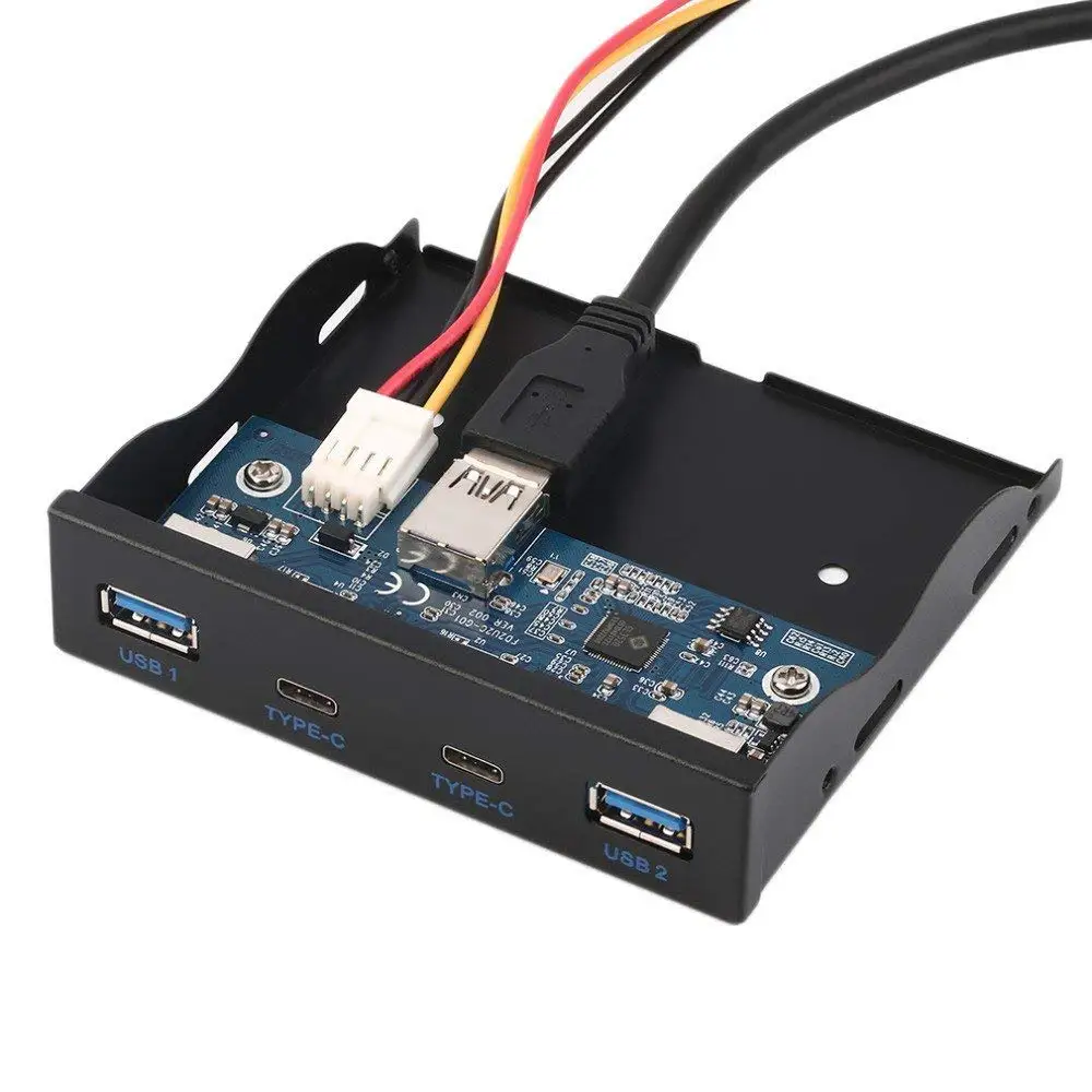 

Фронтальная панель с гибким диском, 3,5 дюйма, usb-хаб 2 порта USB 3,0 и 2 порта USB 3,1 Тип C с 20-контактным разъемом для настольного компьютера