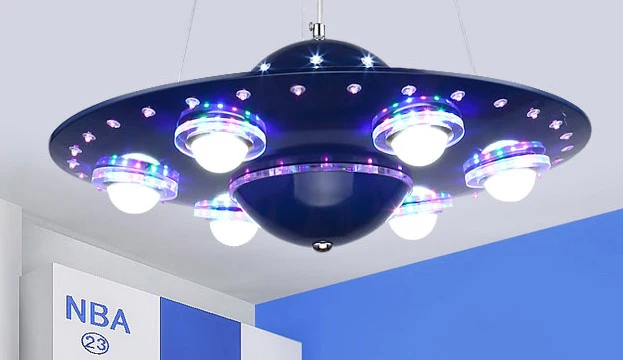 Blue Dia50cm Ufo детская комната кулон Lightslampadario Bambini Abajur Infantil De Quarto Люстра для детей Детская комната Deco Enfant Chambre - Цвет корпуса: Blue Dia50cm