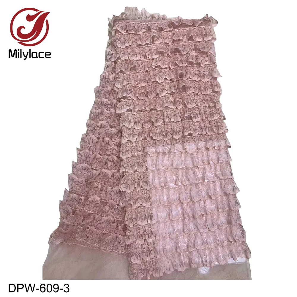 Milylace 2019 lovely French lace fabric wholesale cake skirt mesh with wavy 5 yards for dresses DPW-609 | Дом и сад