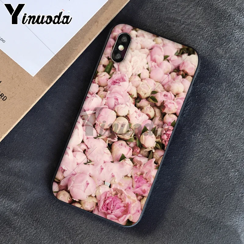 11pro MAX милый пион белые цветы ТПУ Мягкий силиконовый чехол для телефона Apple iPhone 8 7 6