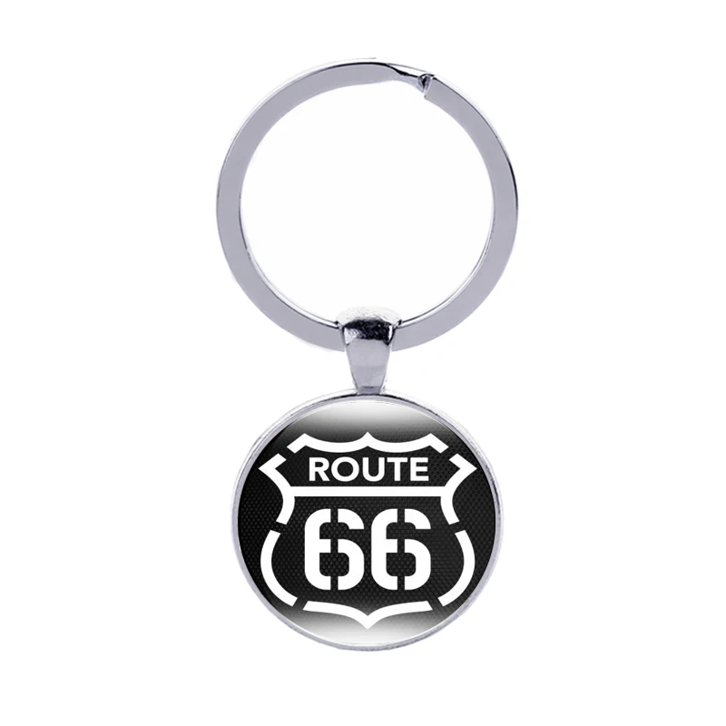 8 10 шт./партия, 18 стилей, США Route 66, брелоки, Стеклянные Кабошоны, Брелоки для ключей, сувенир для путешествий, Автомобильный ключ, подвеска, модные очаровательные ювелирные изделия - Цвет: 8
