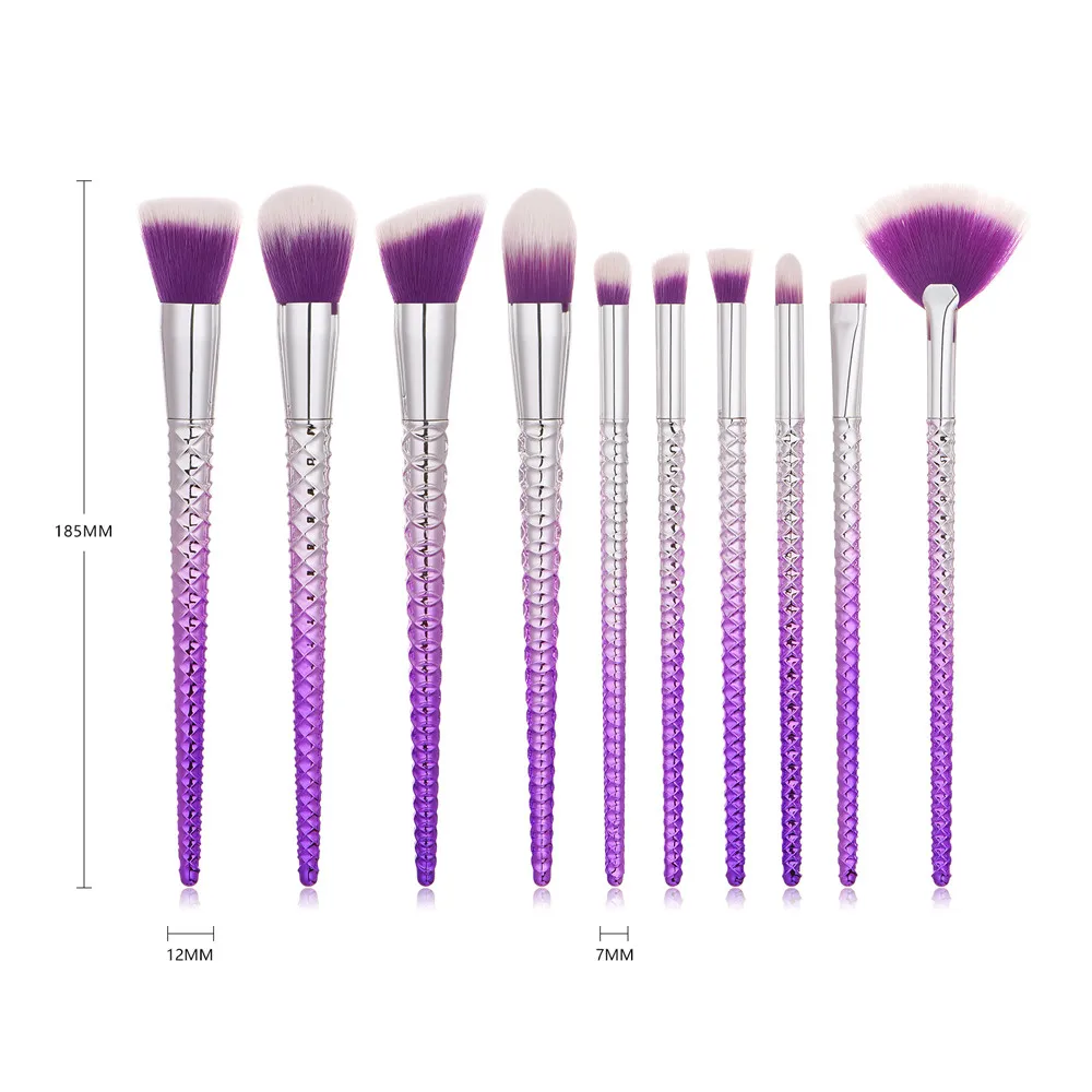 10 шт. фиолетовые Косметические кисти для макияжа Кисти основа пудра кисть теней