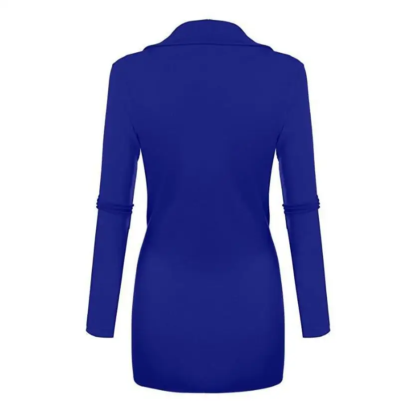 SexeMara New 2017 Muli-Color Choice Solid Long Sleeve Soft Self Bow Waist Belted Open Top Tee Shirt Outfit Office Lady Style | Женская