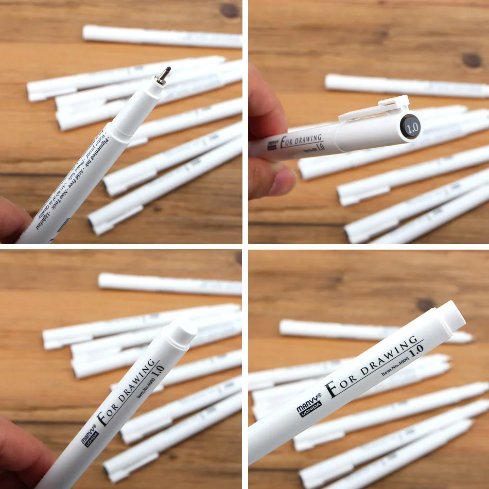 Мультяшные маркеры 8 шт./лот Marvy для рисования с микронами тонкие пигментные ручки