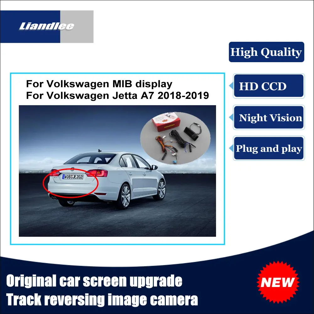 Liandlee For Volkswagen VW Jetta A7 2018 2019 Original Car Screen Upgrade Reversing Image Camera Track Handle Rear View Camera