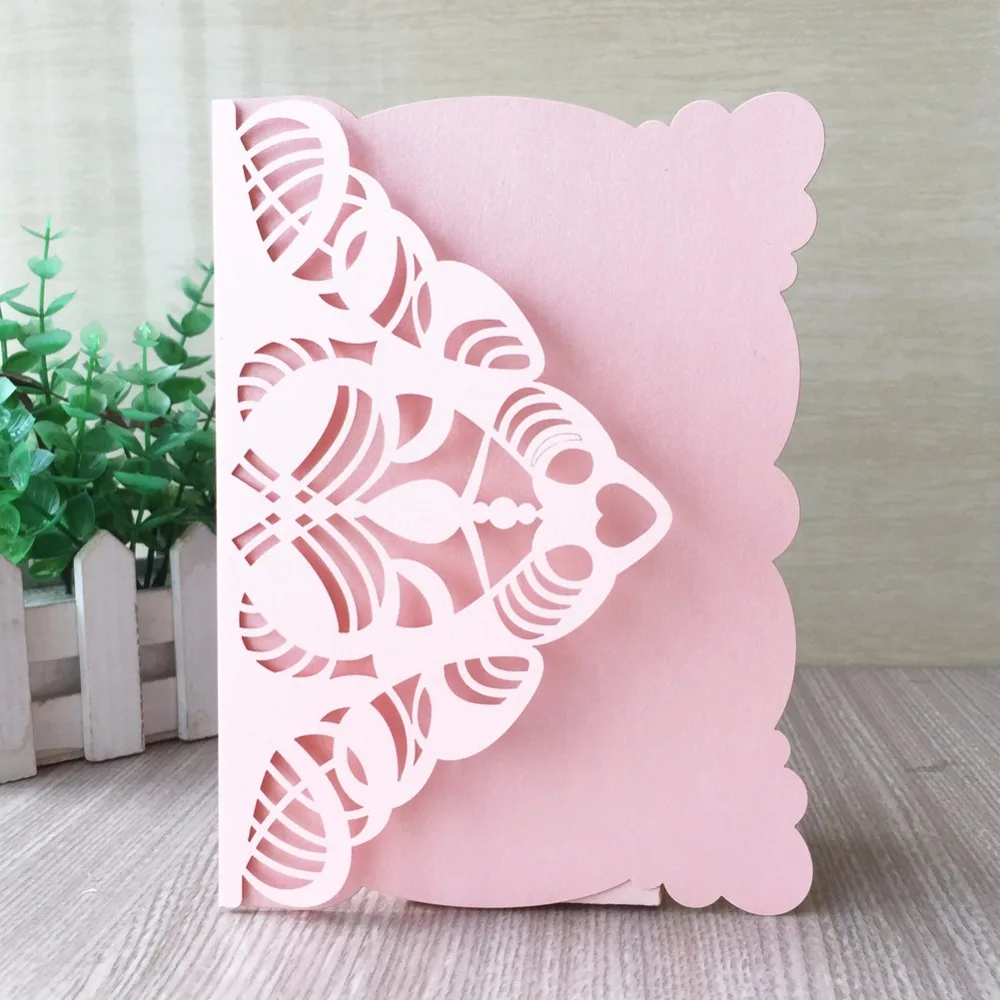 

30Pcs/Lot Laser Cut Wedding Invitation Card Table Card Romantic Decoration Card Greeting Blessing Card Birthday Party Decoration