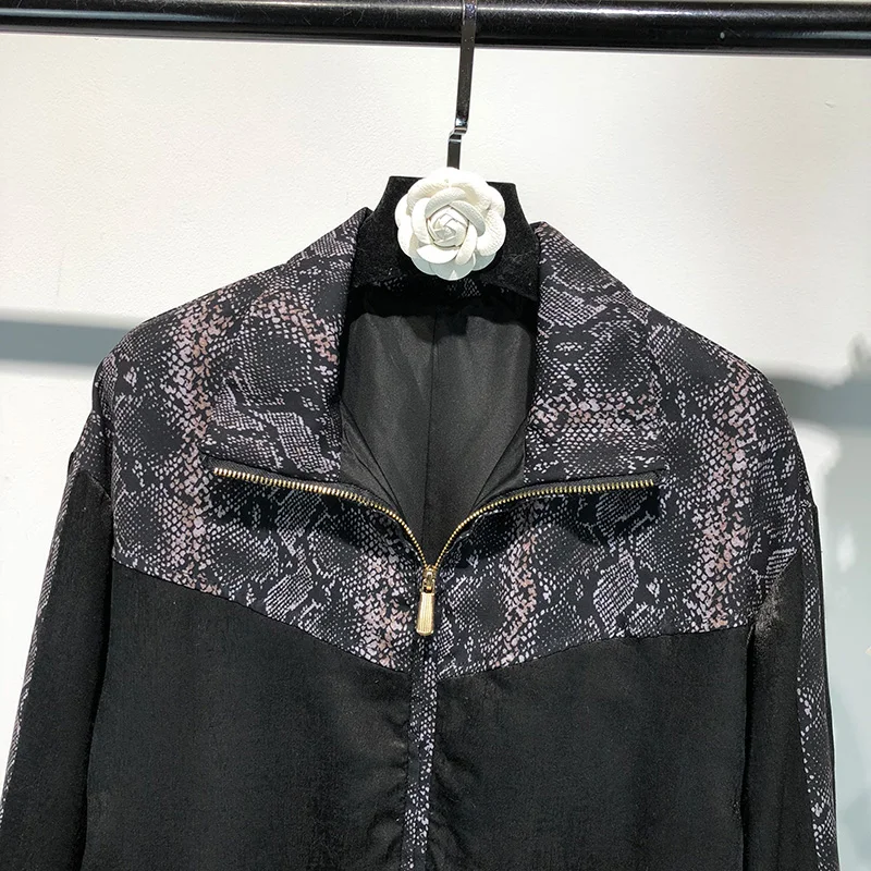 2018 Осенняя модная уличная леопардовая Лоскутная куртка-бомбер женская