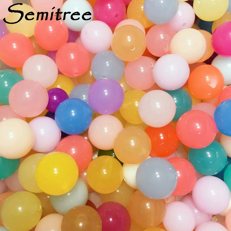 

200Pcs 6/8/12mm Candy Color Acrylic Jelly Beads for Kids Handmade DIY Necklace Bracelet Jewelry Making Supplies Accessories