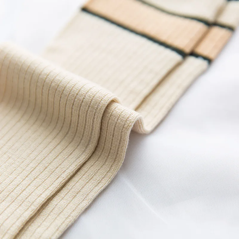 Spring Autumn New Striped Women Stockings Warm Hosiery Female College Wind Stripe Pattern High Tube Meias | Женская одежда