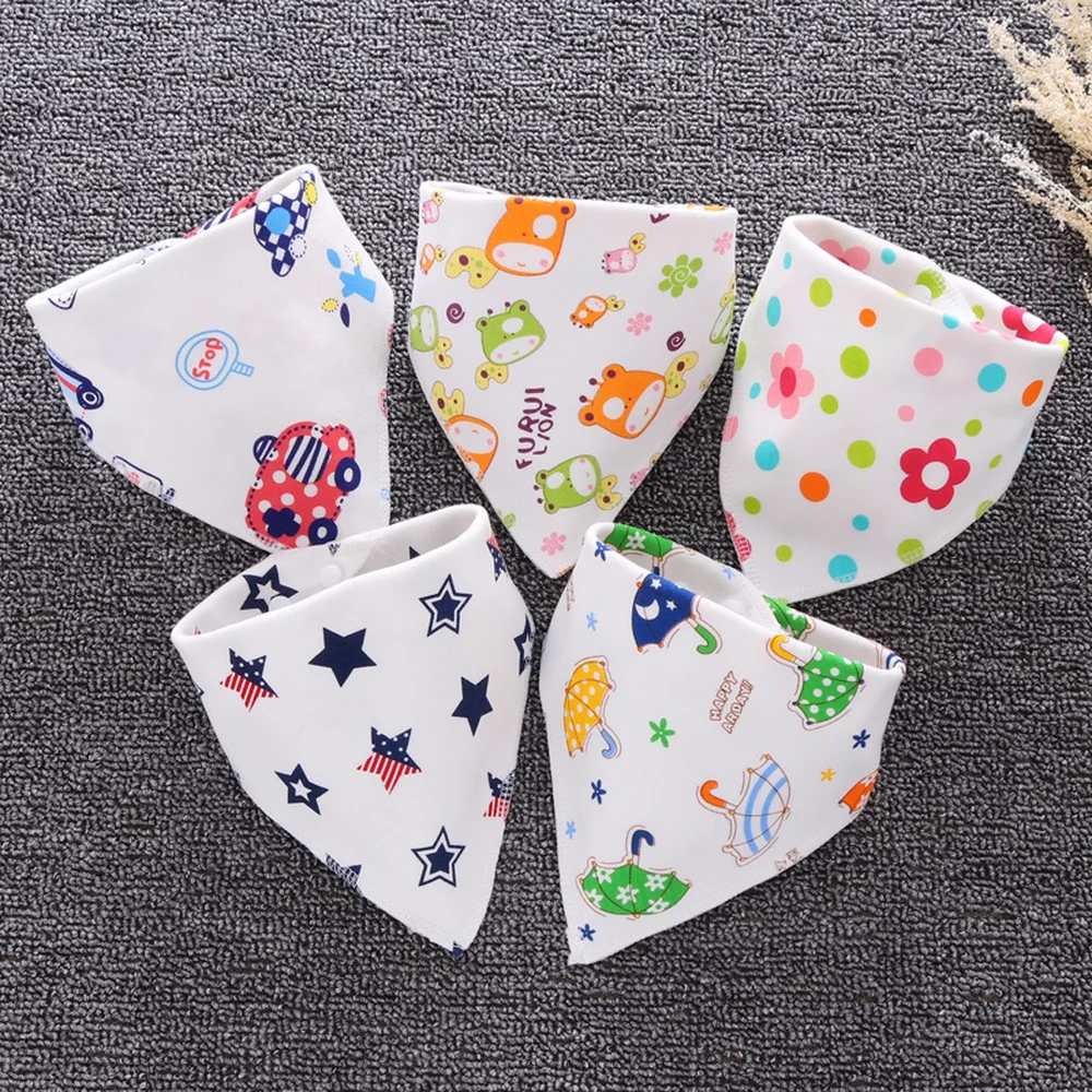 0-3 years old Baby Bib 100% Organic Cotton Double Waterproof Sides Design Absorbent Bandana Drool Animal Various Styles Cute | Детская