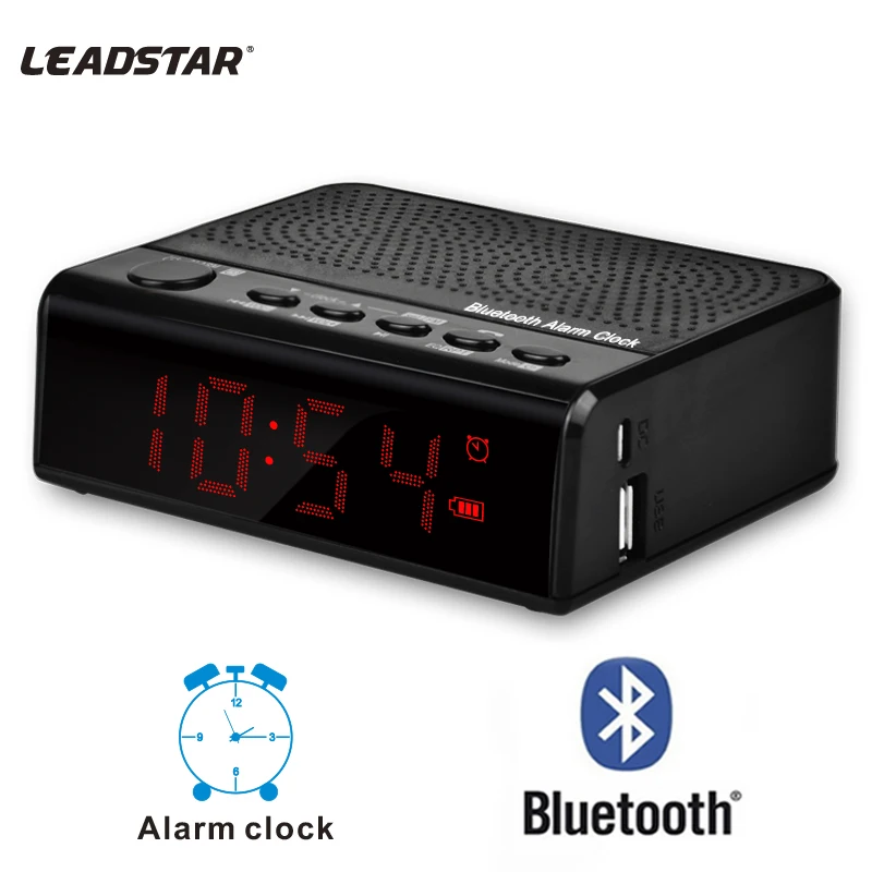 СВЕТОДИОДНЫЙ беспроводной динамик Leadstar с портом Bluetooth будильником fm радио TF/USB