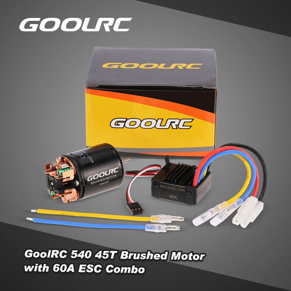 Оригинальный щеточный двигатель GoolRC 540 45T с 60A щеточным ESC Combo RC детали для 1/10 Rock
