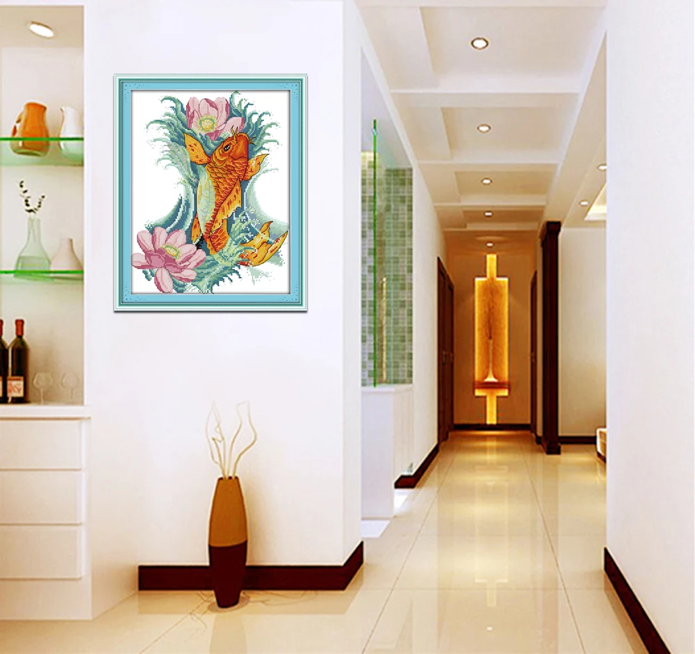 Рукоделие вышивка крестиком своими руками наборы для вышивки карпов и цветов