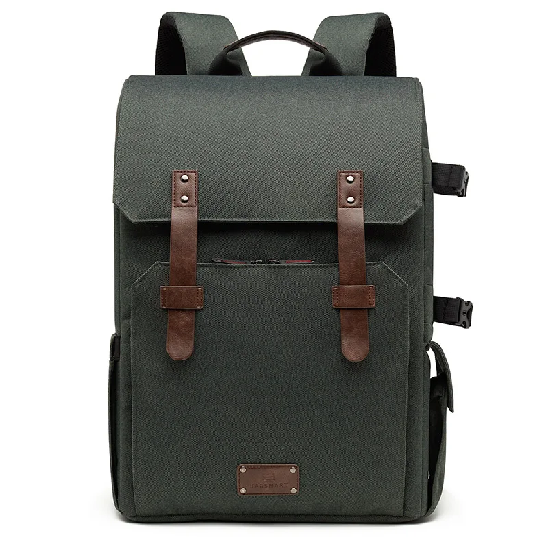 Green BAGSMART 15,6 ''школьная сумка для ноутбука Водонепроницаемый рюкзак для камеры SLR/DSLR камера s с дождевиком - Цвет: Green